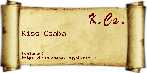 Kiss Csaba névjegykártya