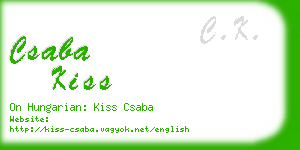 csaba kiss business card